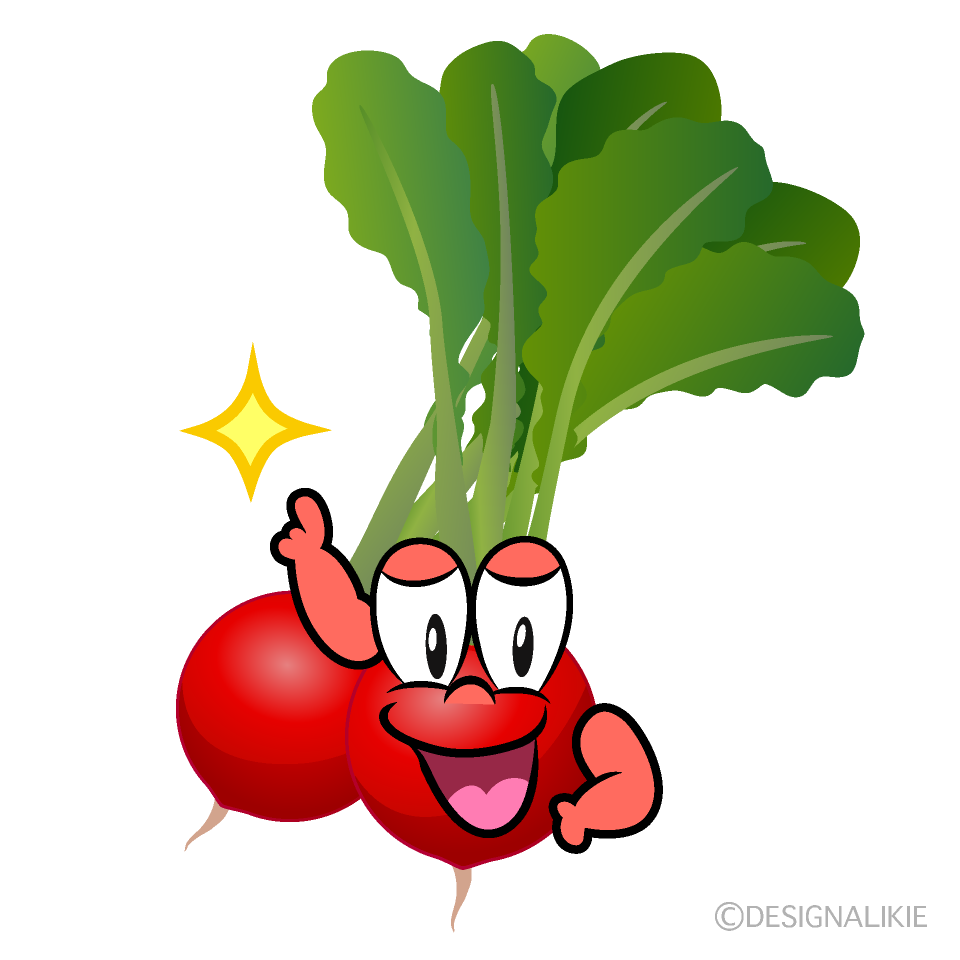 Posing Radish Cartoon Character Image