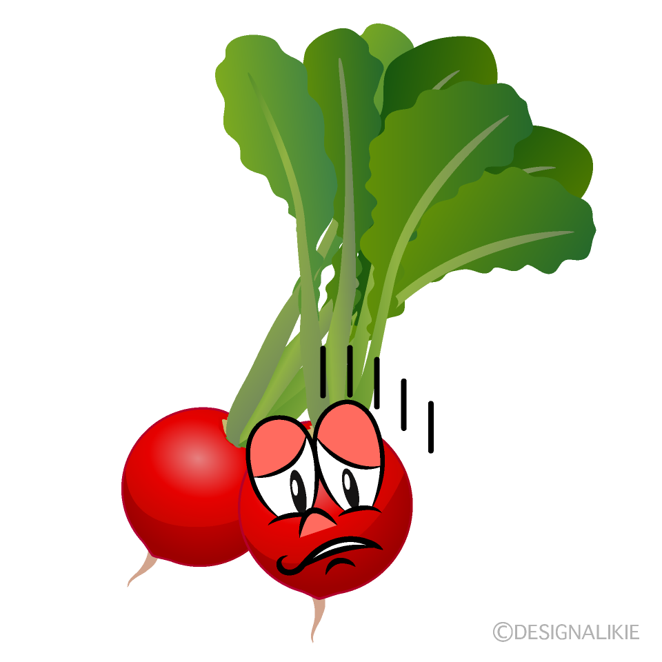 Depressed Radish Cartoon Character Image