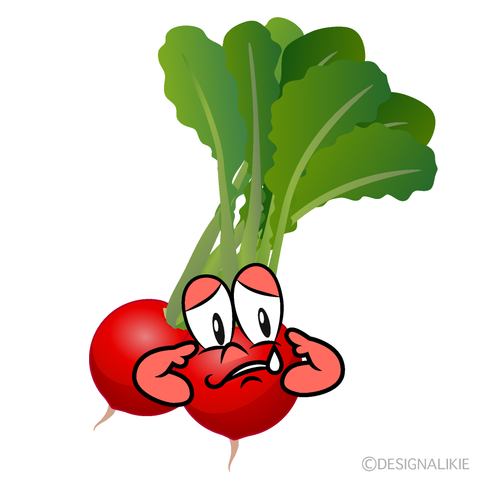 Sad Radish Cartoon Character Image