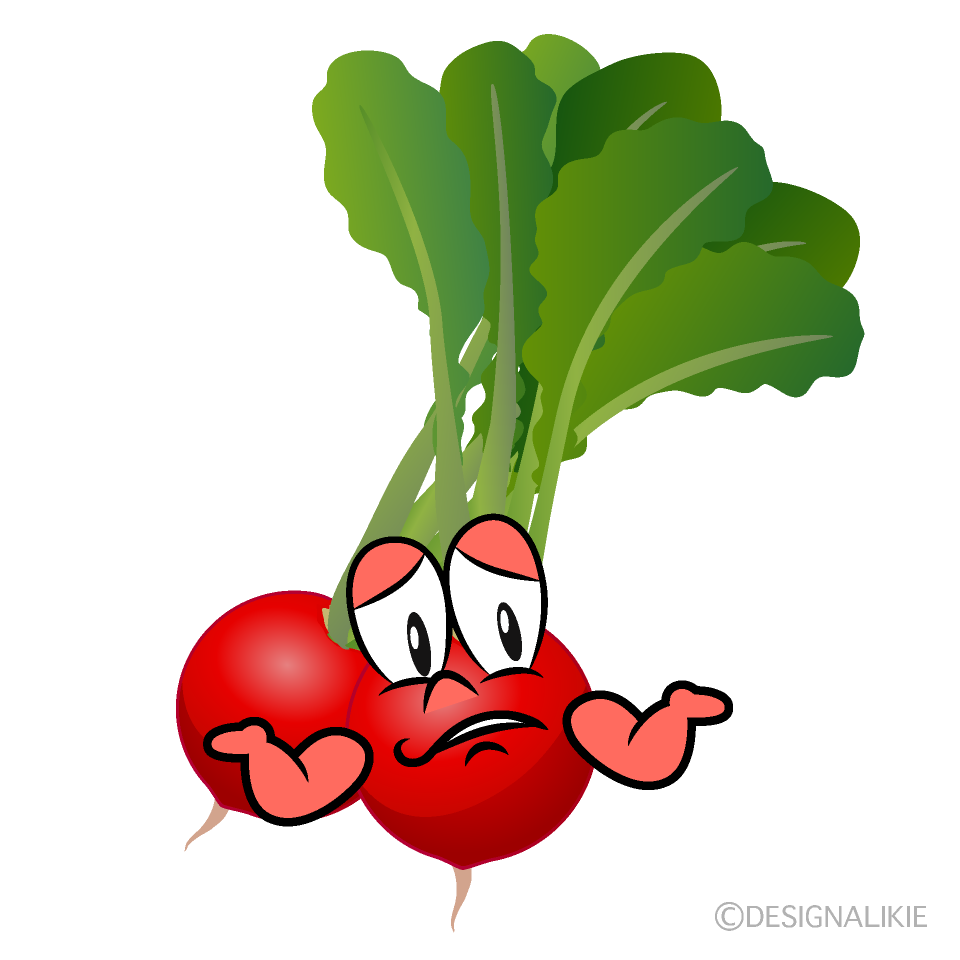 Troubled Radish Cartoon Character Image