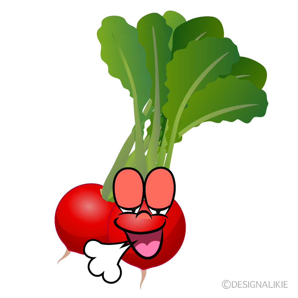 Relaxing Radish Cartoon Character Image