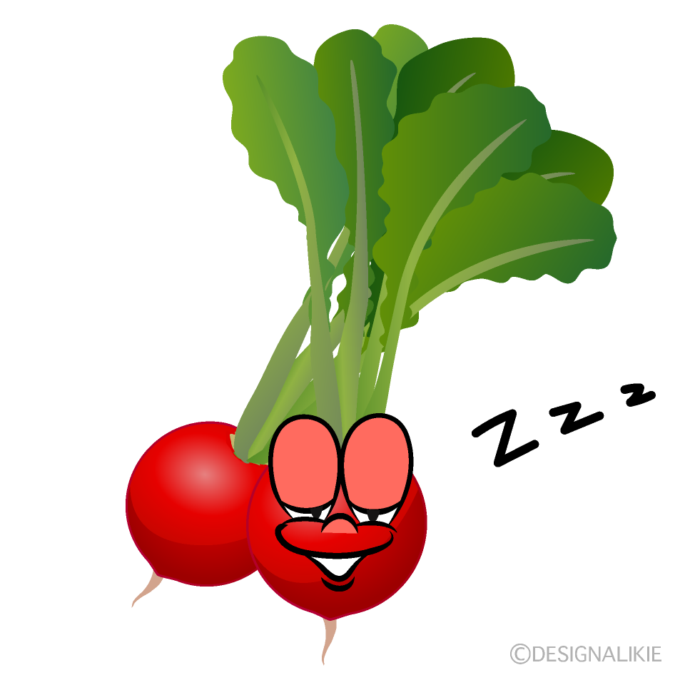 Sleeping Radish Cartoon Character Image