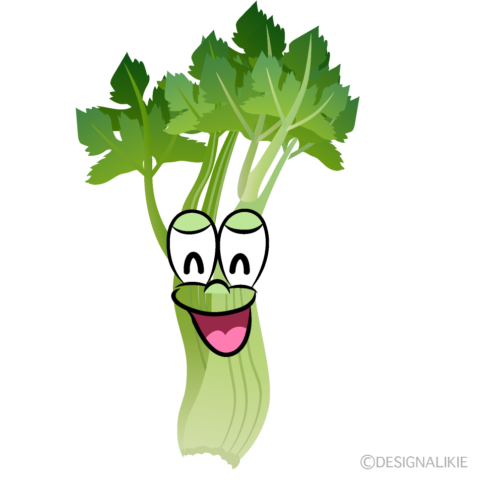 Smiling Celery Cartoon Character Image