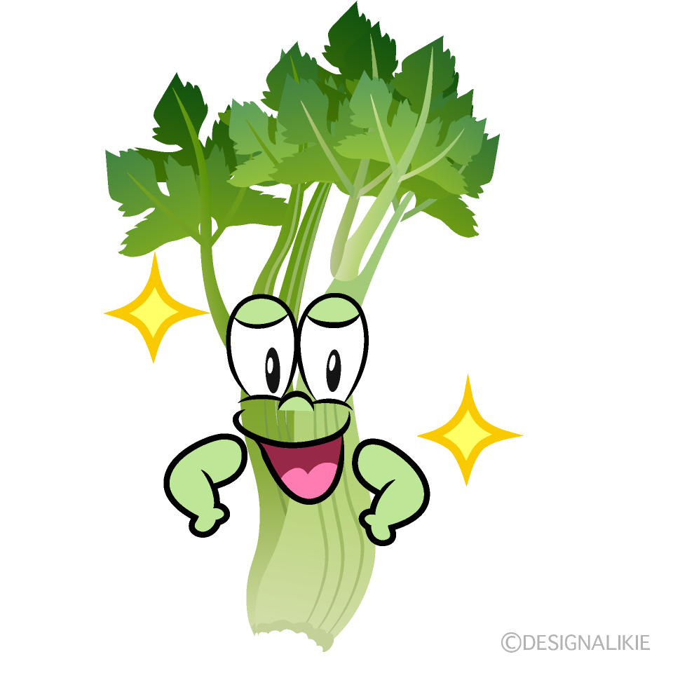 Glitter Celery Cartoon Character Image