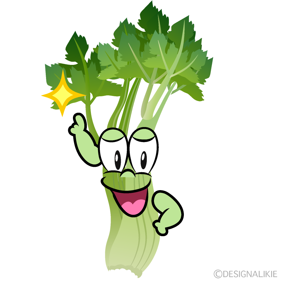 Posing Celery Cartoon Character Image