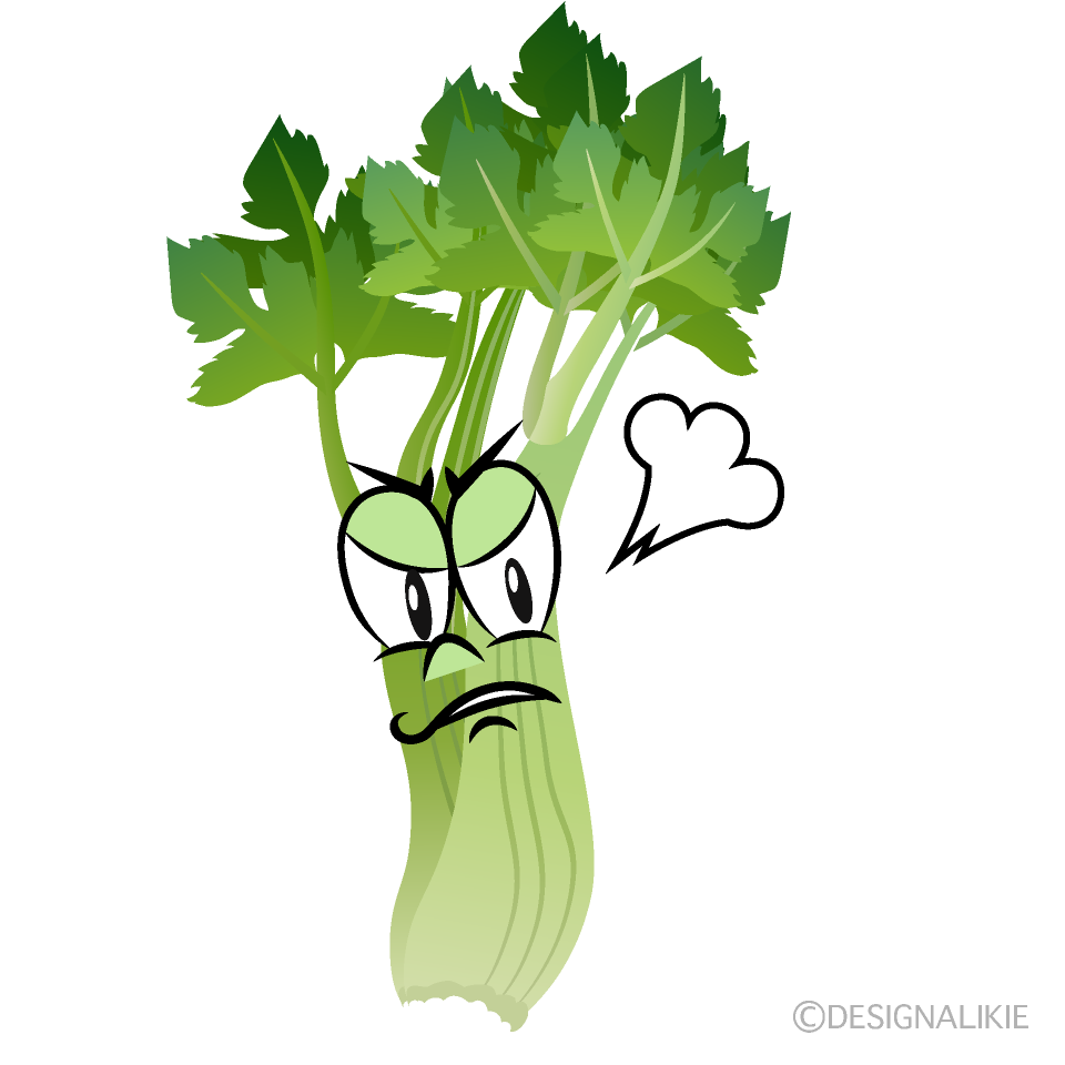 Angry Celery Cartoon Character Image