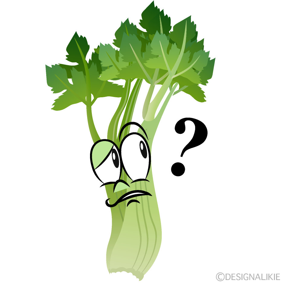 Thinking Celery Cartoon Character Image