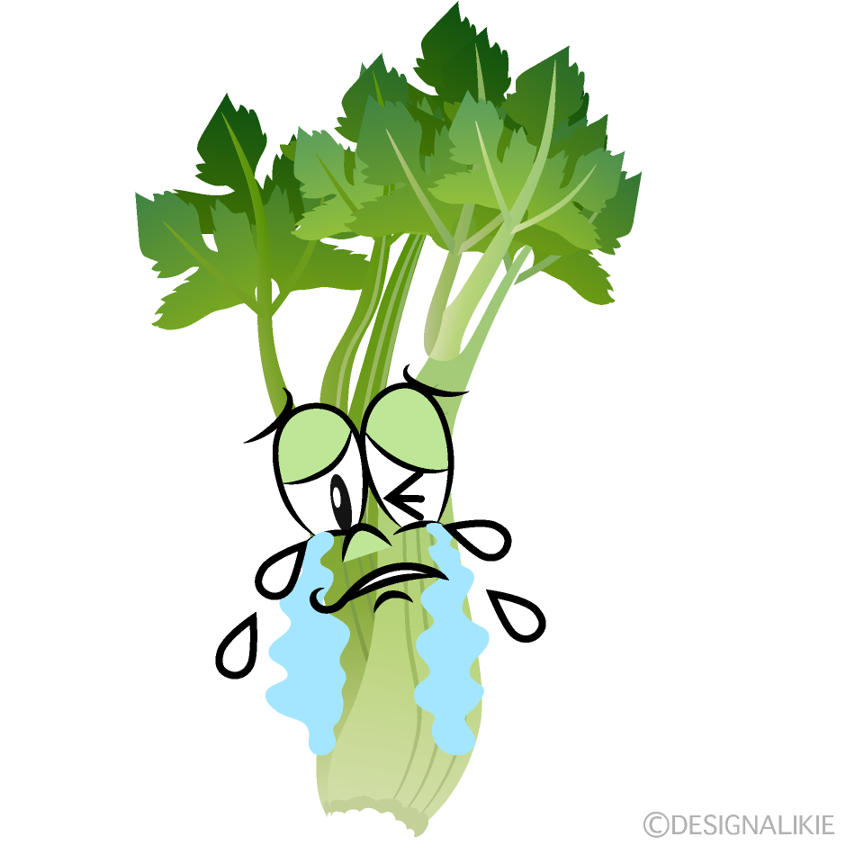 Crying Celery Cartoon Character Image