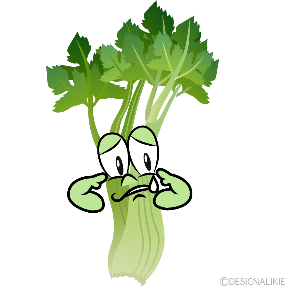 Sad Celery Cartoon Character Image