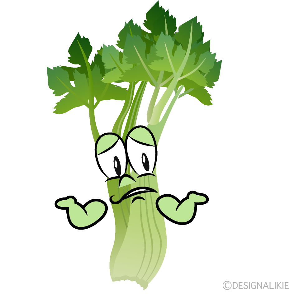 Troubled Celery Cartoon Character Image