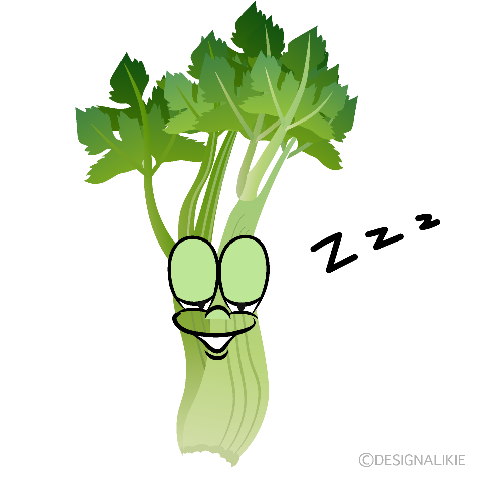 Sleeping Celery Cartoon Character Image