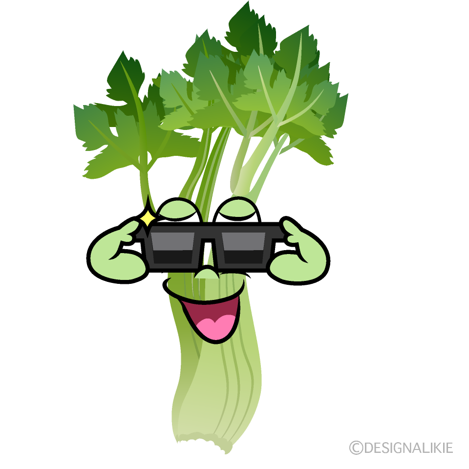 Cool Celery Cartoon Character Image