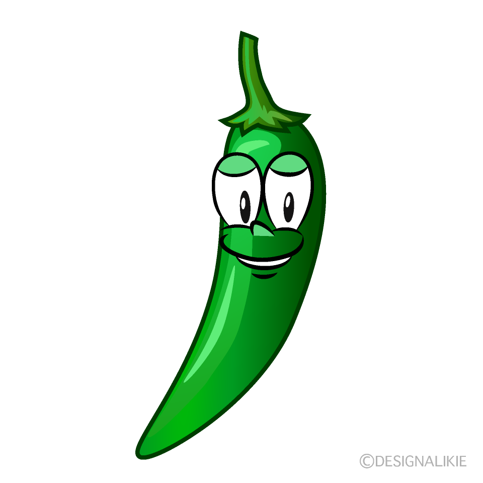 Green Chili Cartoon Character Image