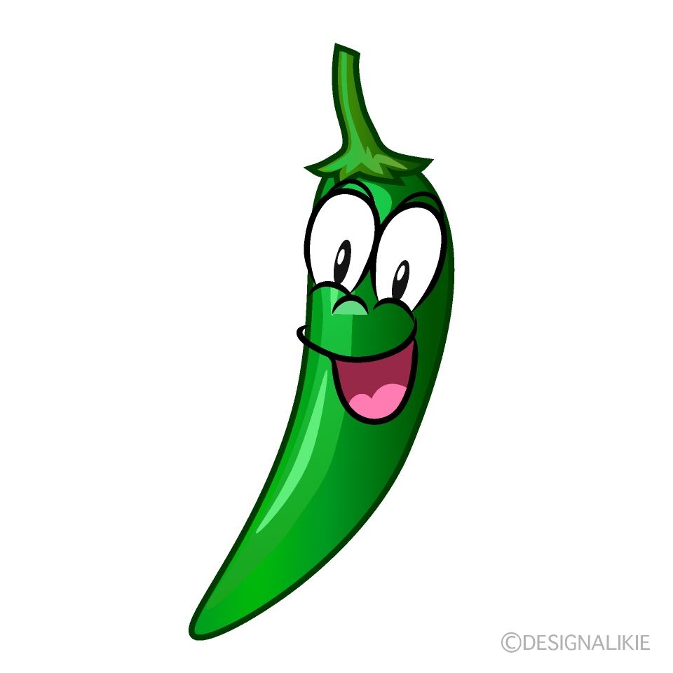 Surprising Green Chili Cartoon Character Image