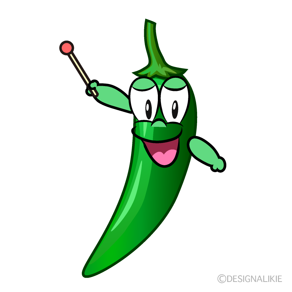 Speaking Green Chili Cartoon Character Image