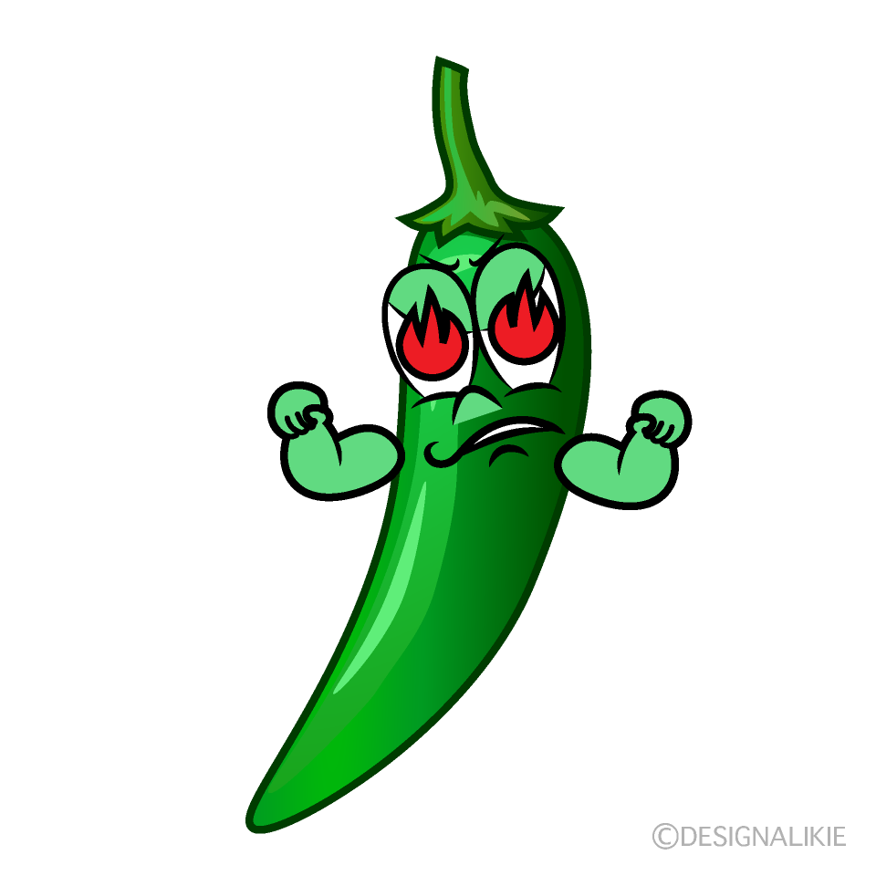 Enthusiasm Green Chili Cartoon Character Image