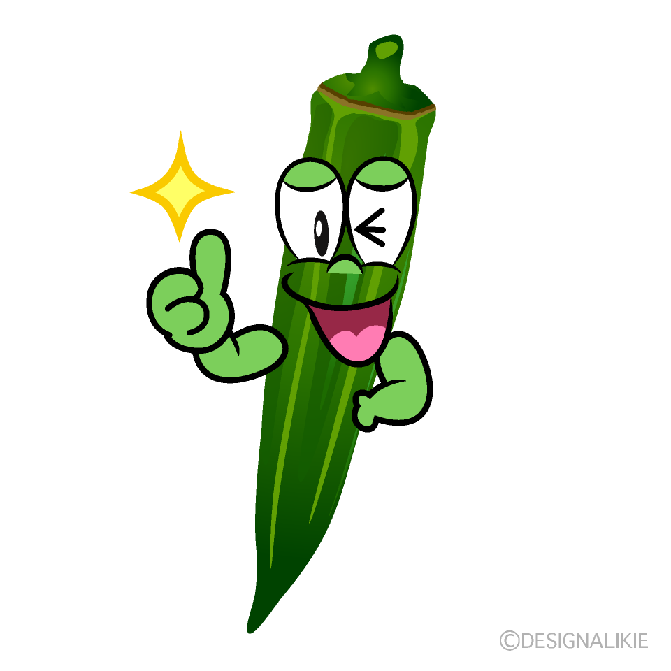 Thumbs up Okra Cartoon Character Image