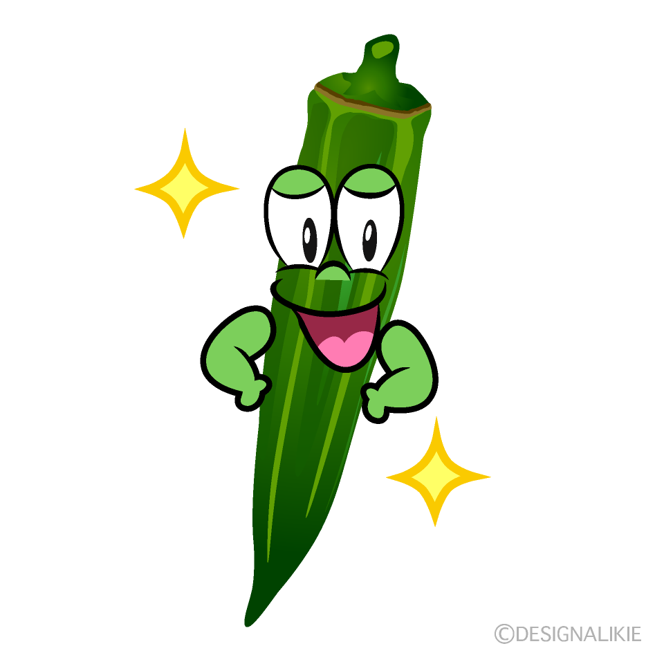 Glitter Okra Cartoon Character Image