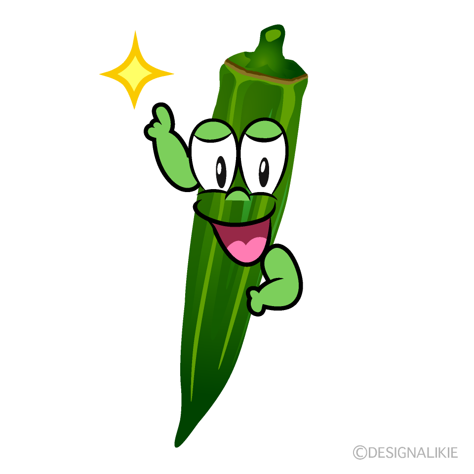 Posing Okra Cartoon Character Image