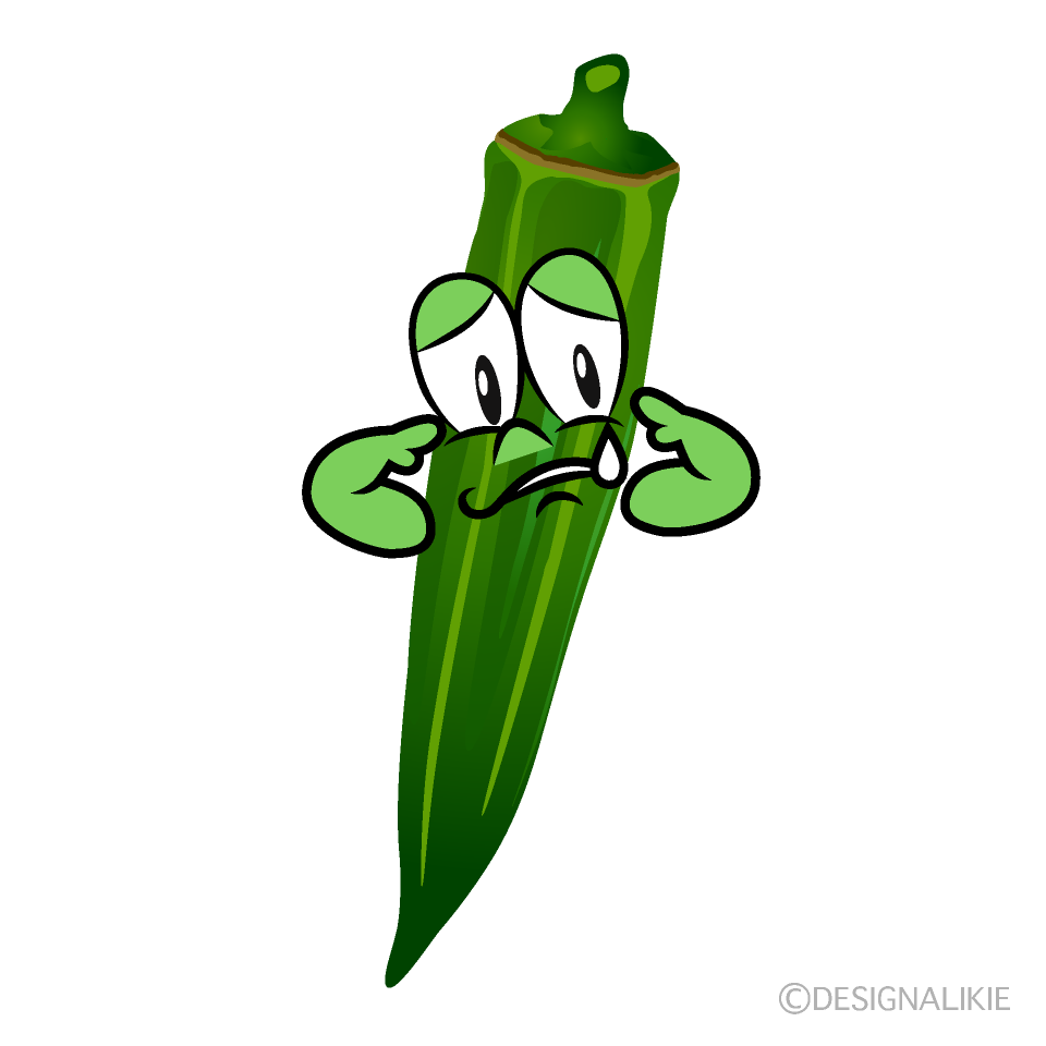 Sad Okra Cartoon Character Image