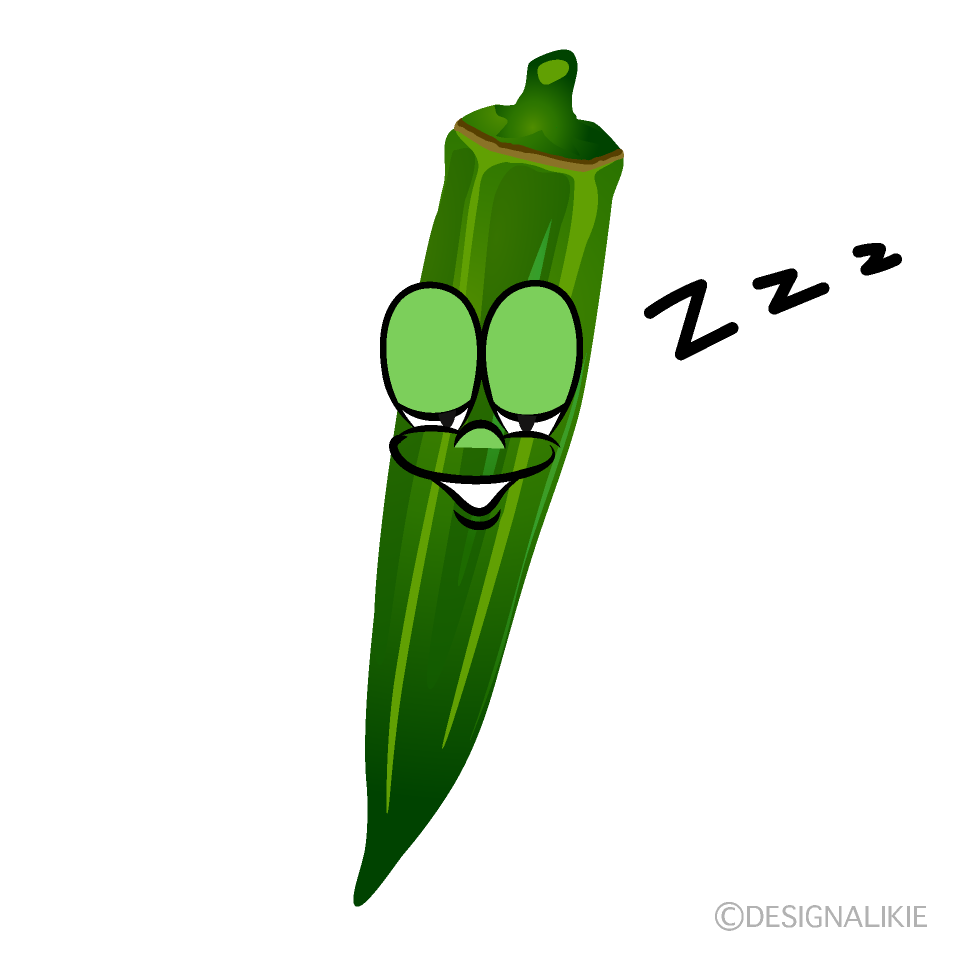 Sleeping Okra Cartoon Character Image