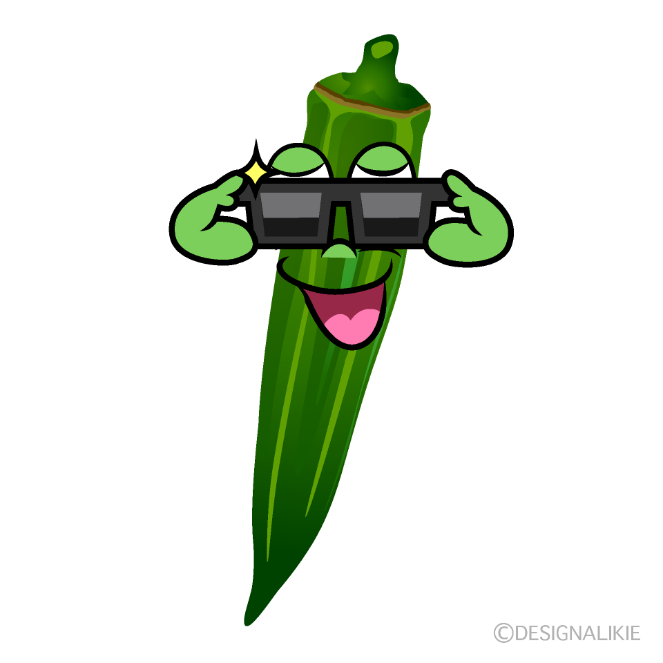 Cool Okra Cartoon Character Image