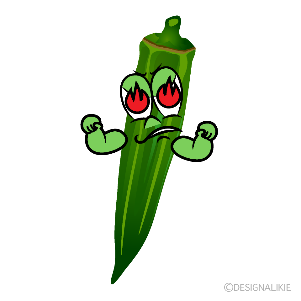 Enthusiasm Okra Cartoon Character Image