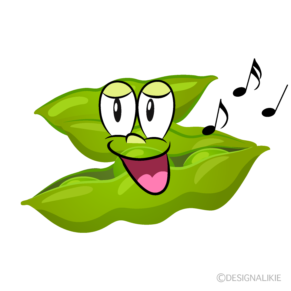 Singing Edamame Cartoon Character Image