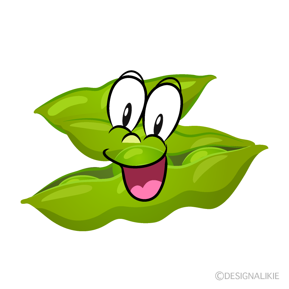 Surprising Edamame Cartoon Character Image