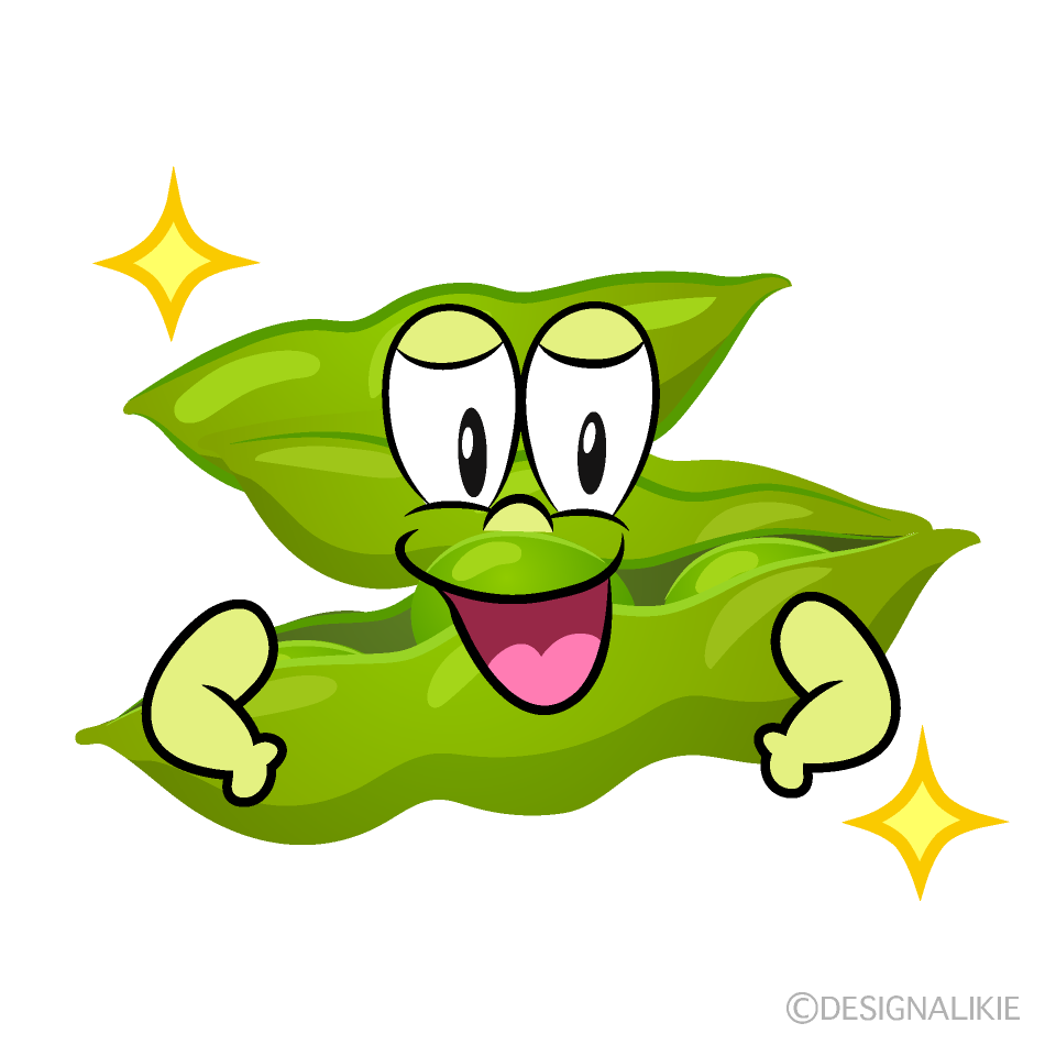 Glitter Edamame Cartoon Character Image