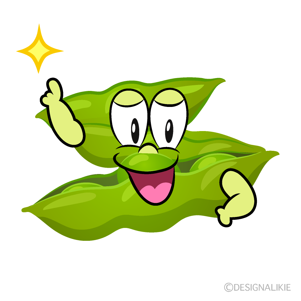 Posing Edamame Cartoon Character Image