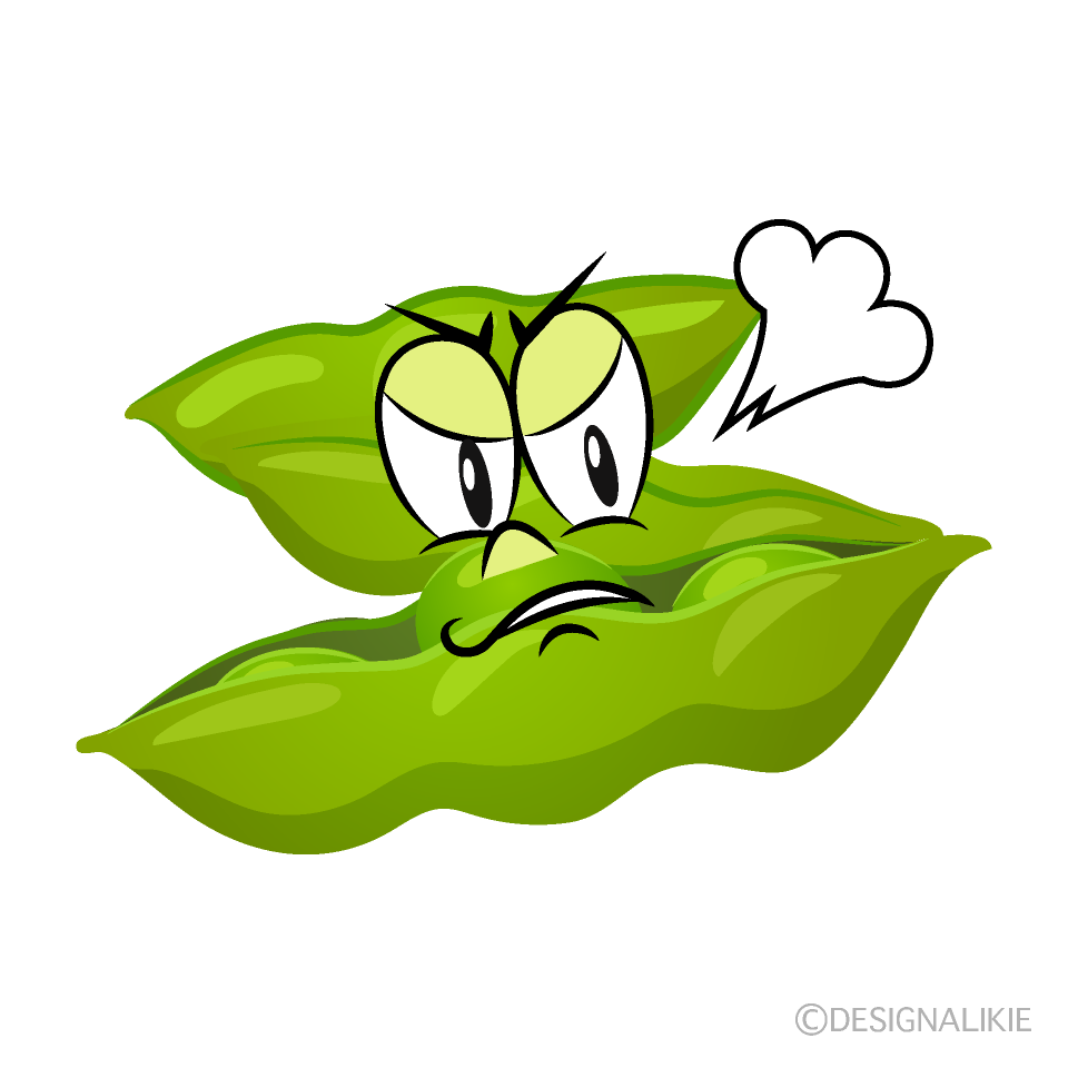 Angry Edamame Cartoon Character Image