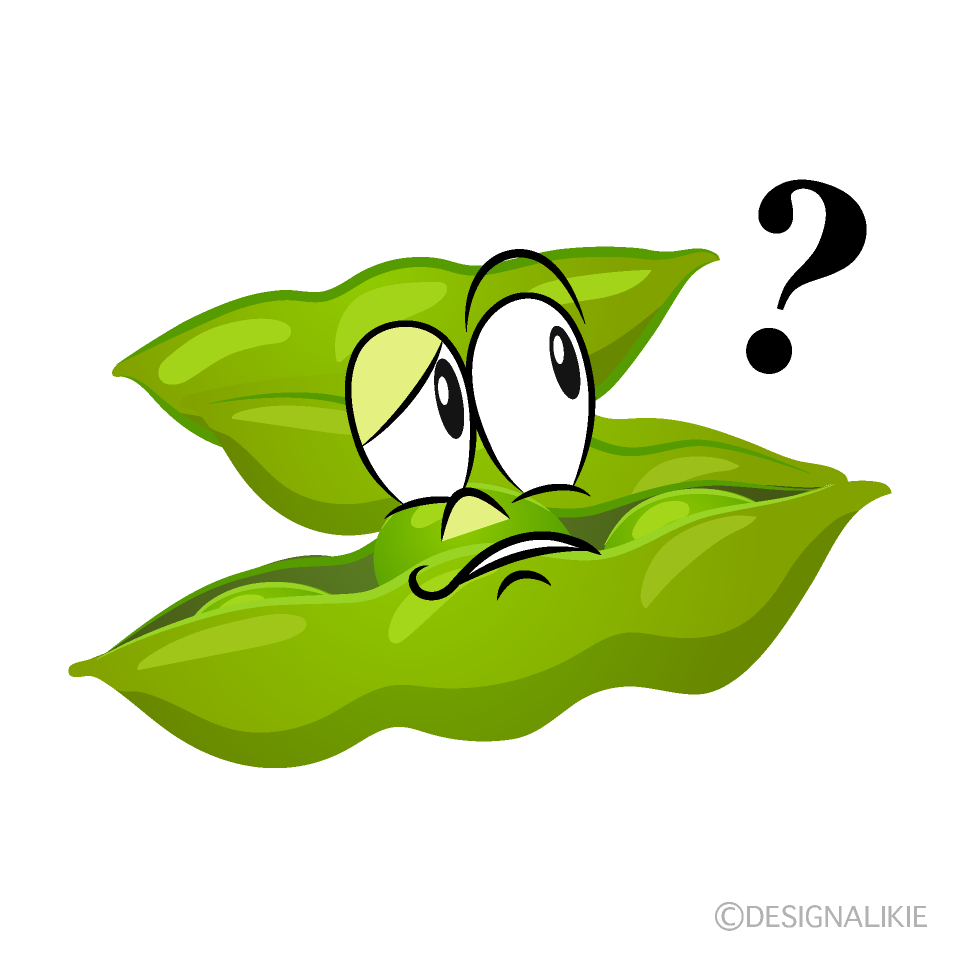 Thinking Edamame Cartoon Character Image