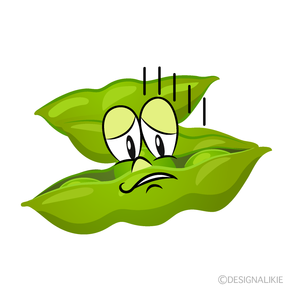 Depressed Edamame Cartoon Character Image