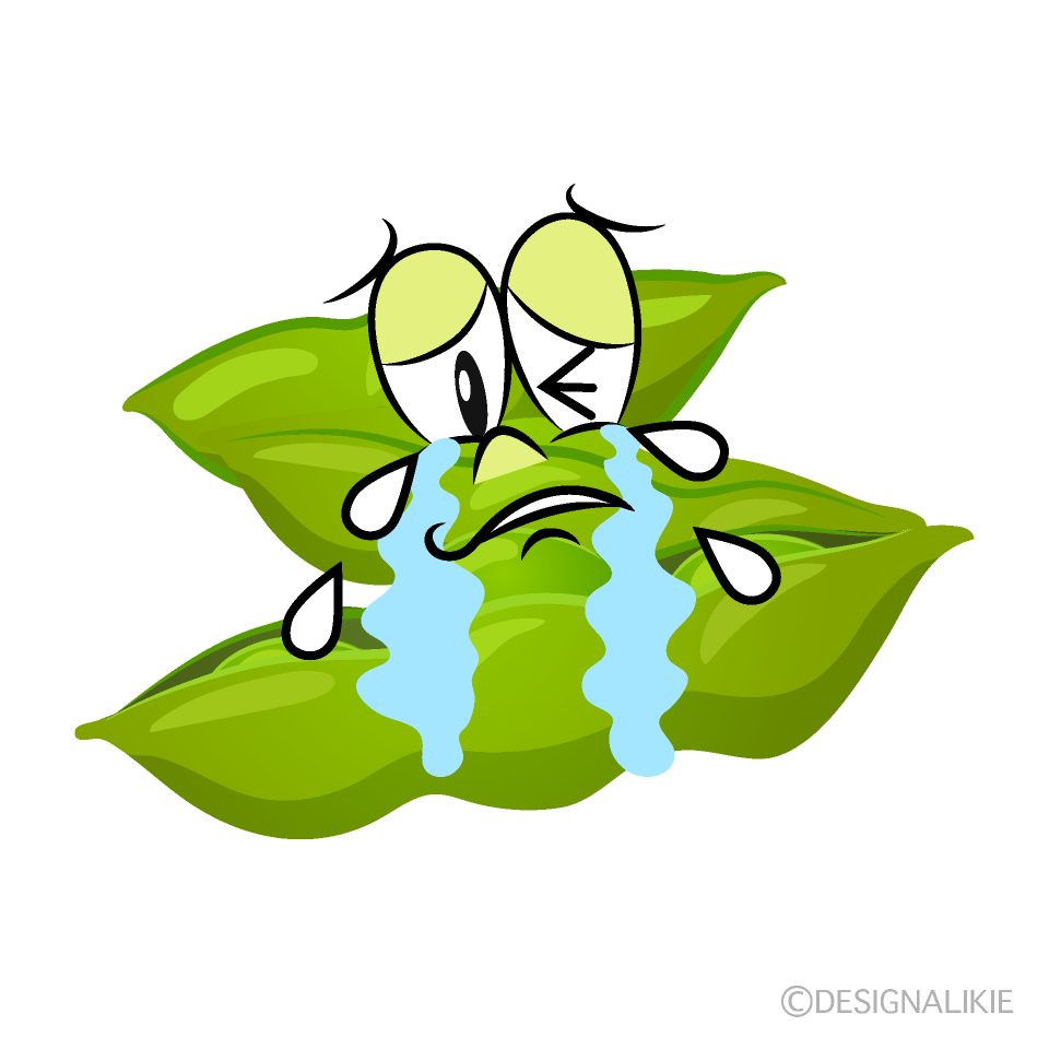 Crying Edamame Cartoon Character Image