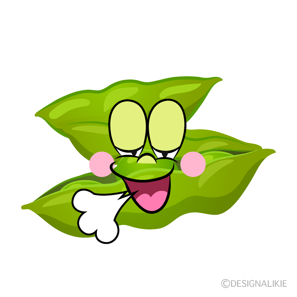 Relaxing Edamame Cartoon Character Image