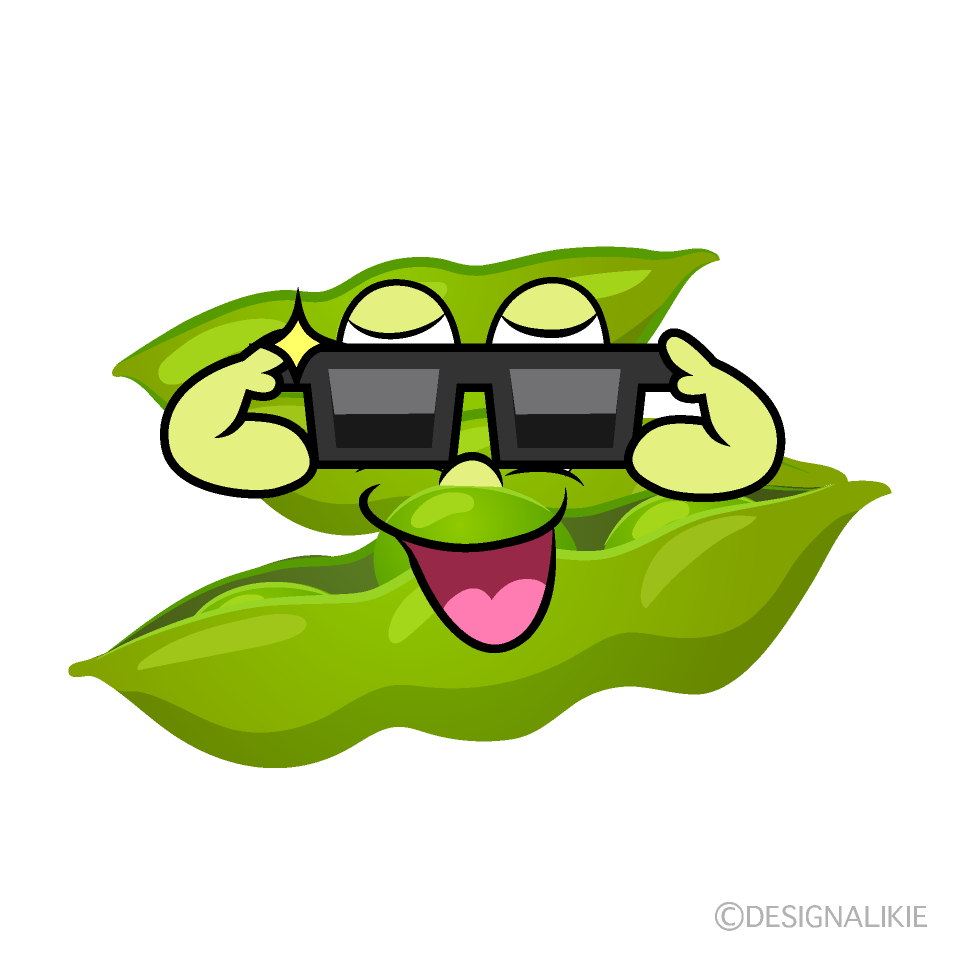 Cool Edamame Cartoon Character Image