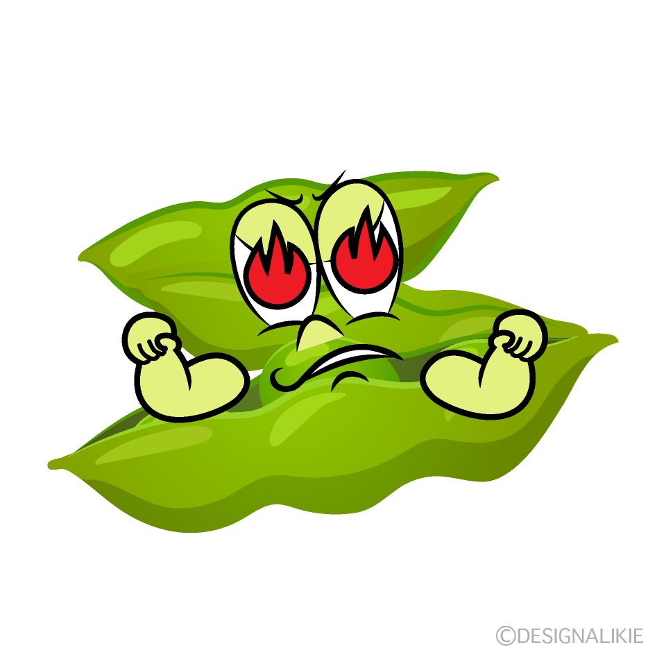 Enthusiasm Edamame Cartoon Character Image