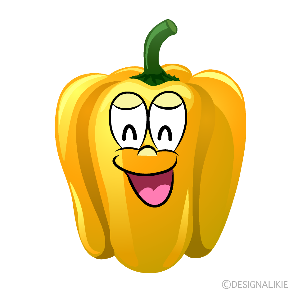 Smiling Yellow Pepper Cartoon Character Image