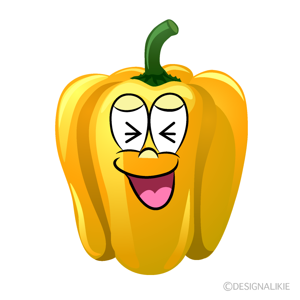 Laughing Yellow Pepper Cartoon Character Image