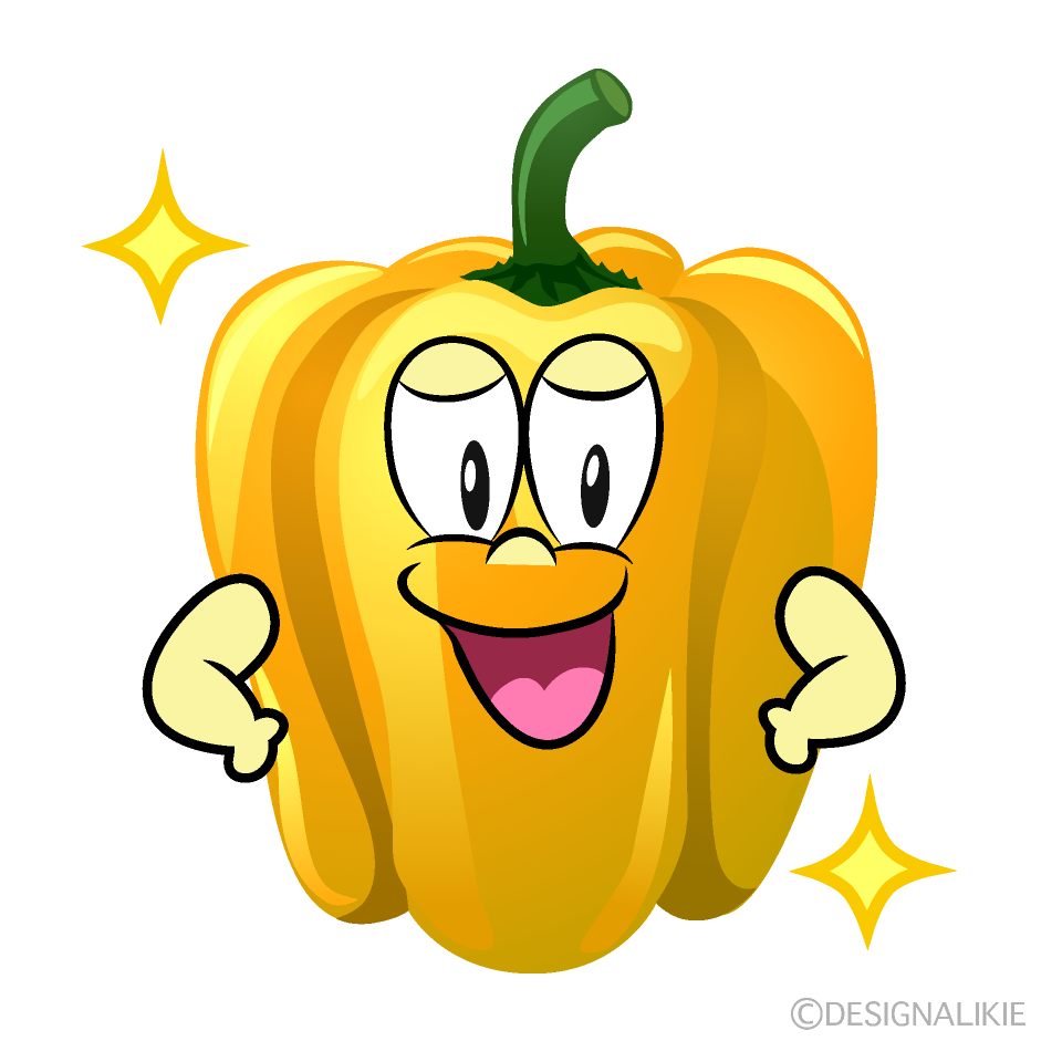 Glitter Yellow Pepper Cartoon Character Image