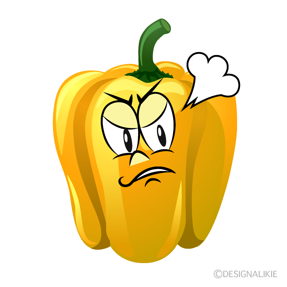 Angry Yellow Pepper Cartoon Character Image