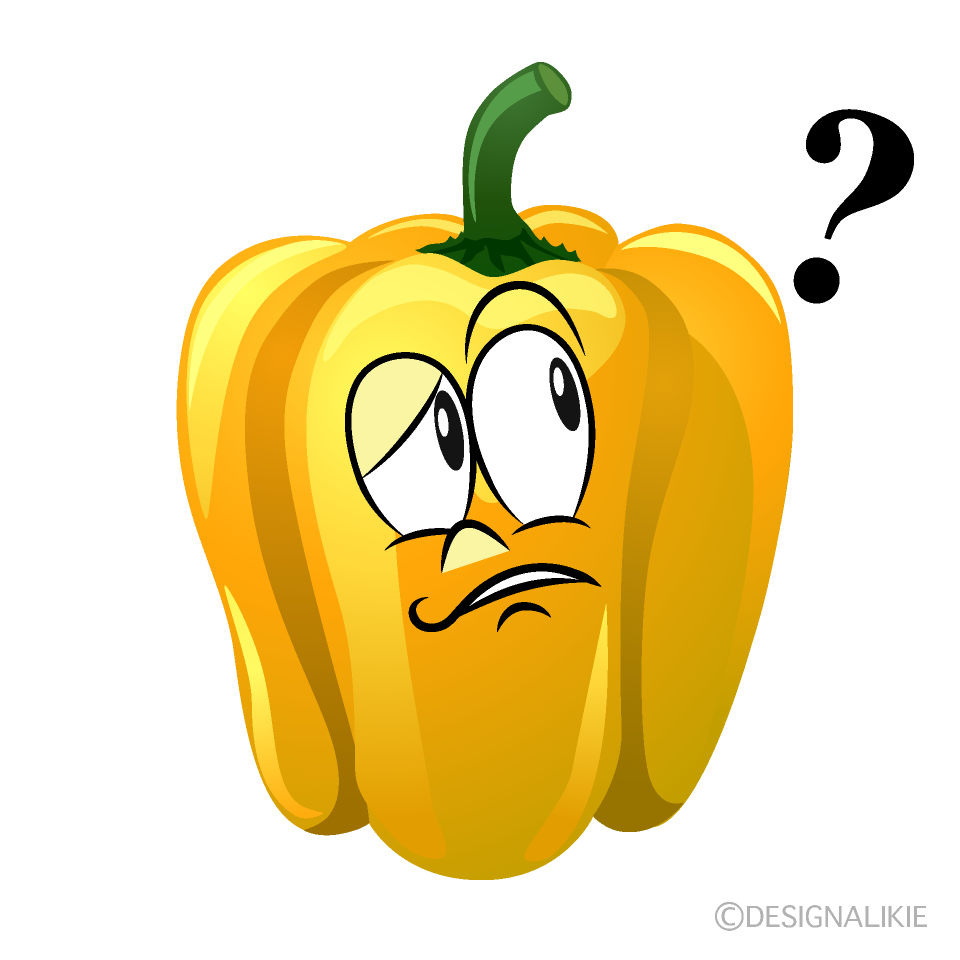 Thinking Yellow Pepper Cartoon Character Image