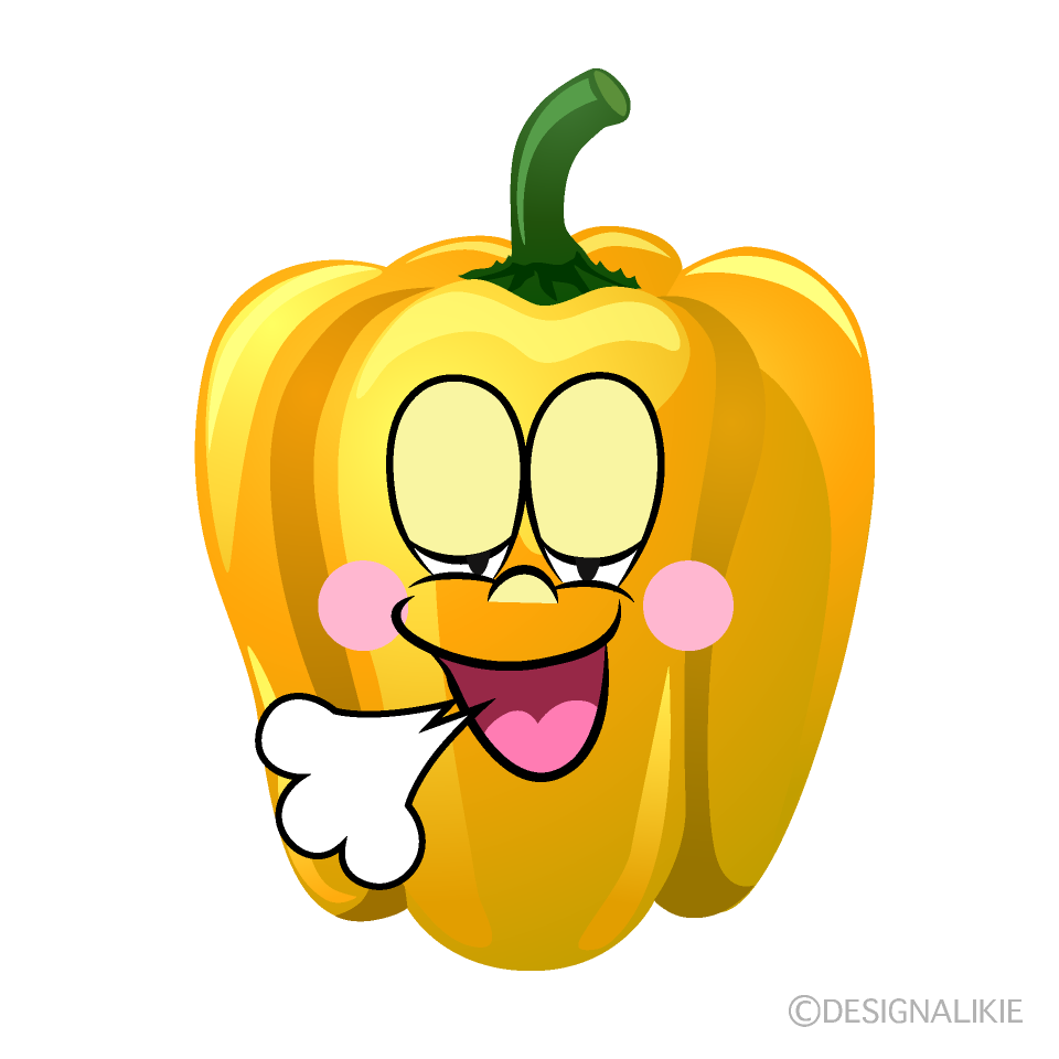 Relaxing Yellow Pepper Cartoon Character Image