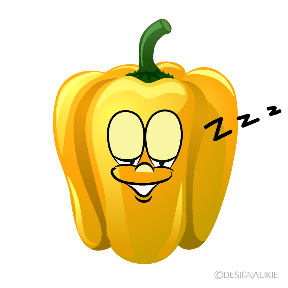 Sleeping Yellow Pepper Cartoon Character Image