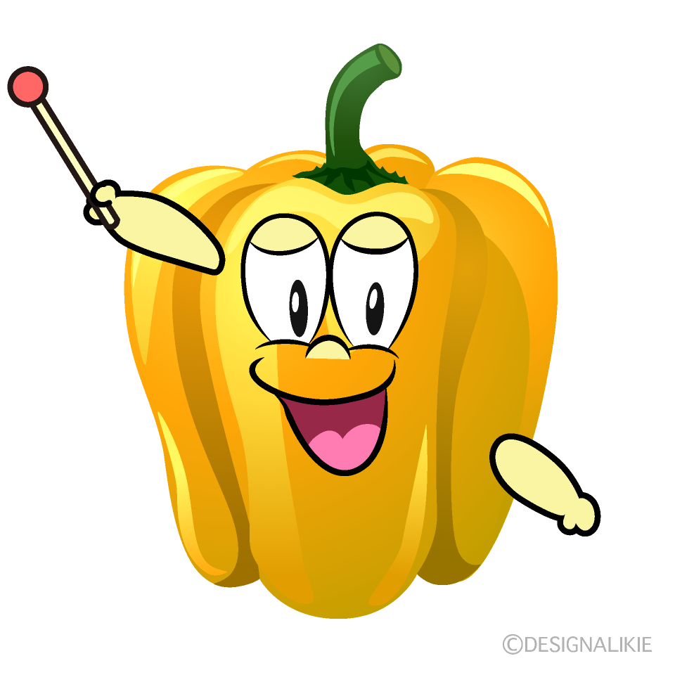 Speaking Yellow Pepper Cartoon Character Image