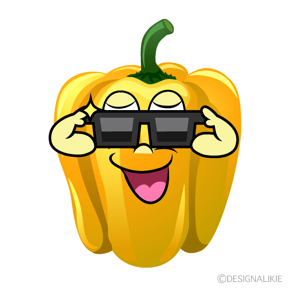 Cool Yellow Pepper Cartoon Character Image