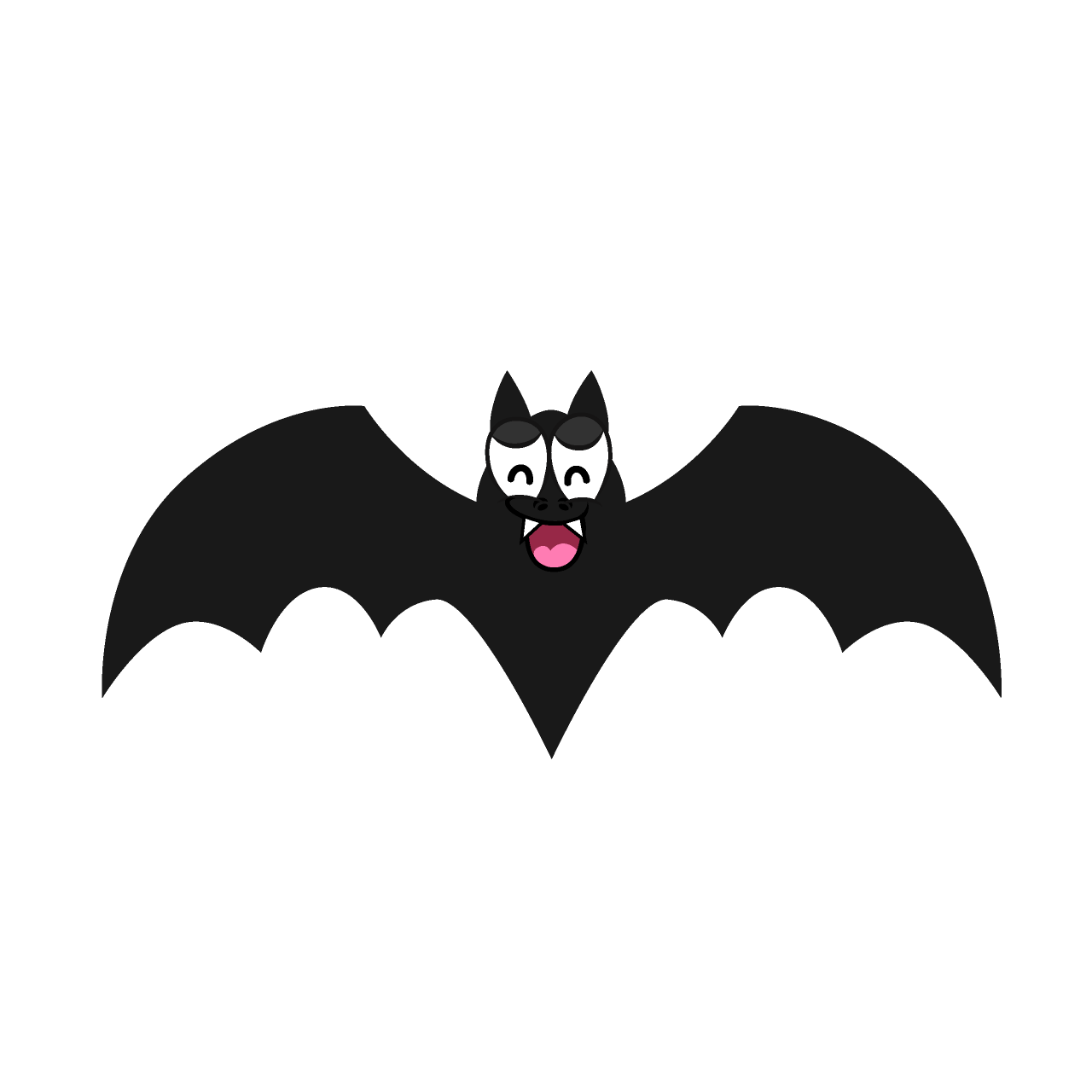 Smiling Black Bat