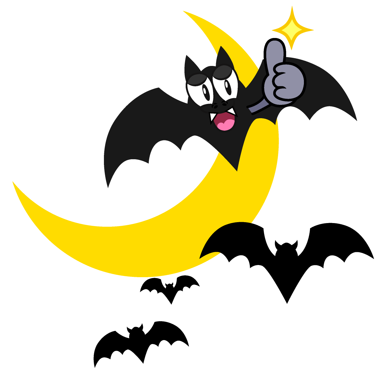 Thumbs Up Black Bat