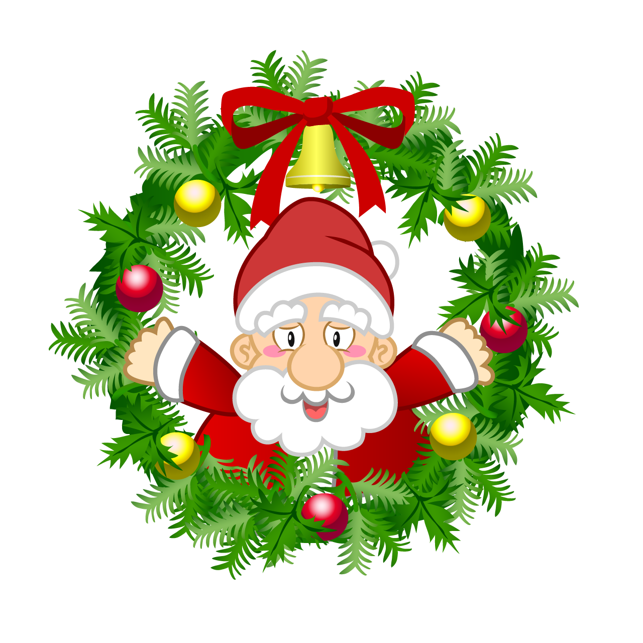 Santa and Wreath